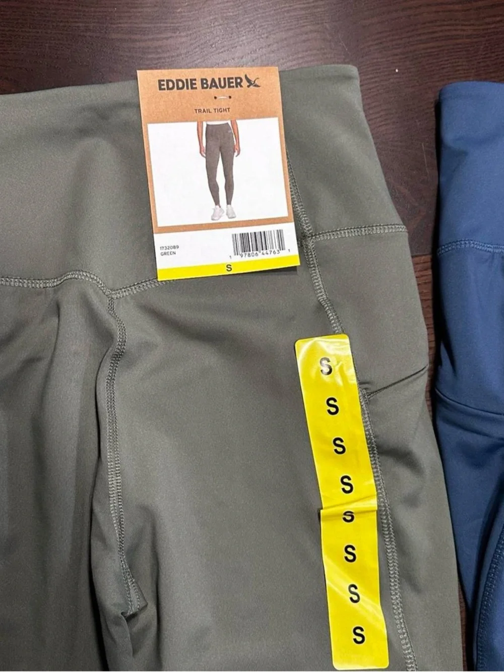 Eddie Bauer Active Leggings - Olive Green & Navy Blue Women’s Small - Picture 4 of 8